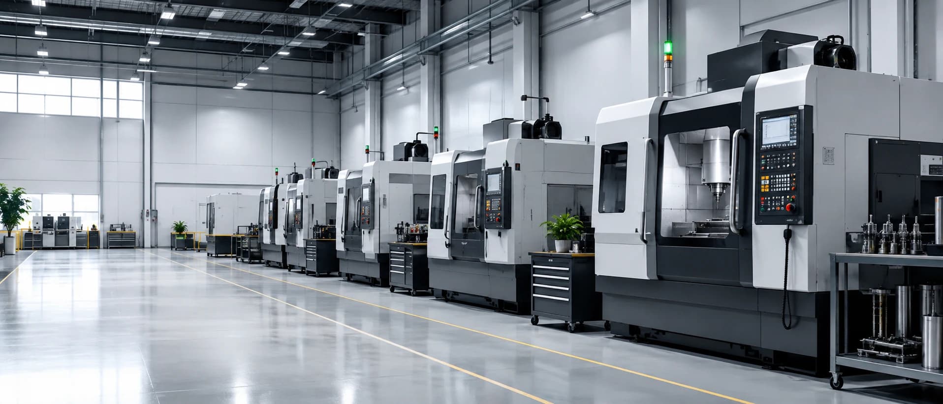 CNC machining workshop for custom industrial automation equipment manufacturing