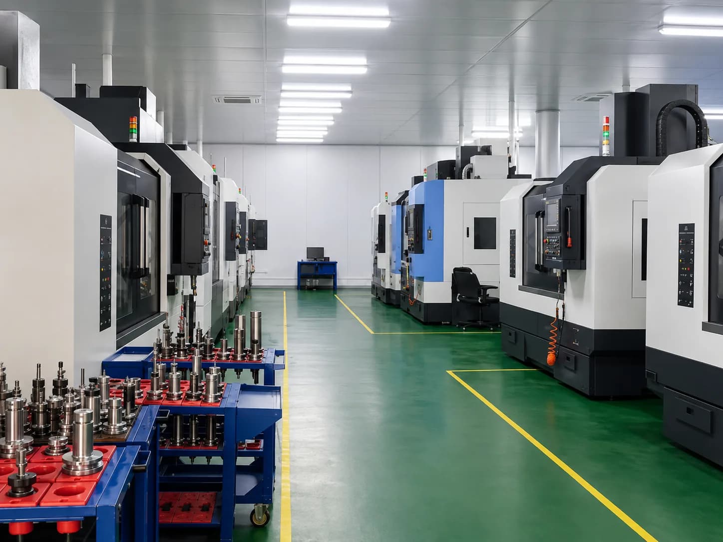 CNC machining workshop for custom industrial equipment manufacturing