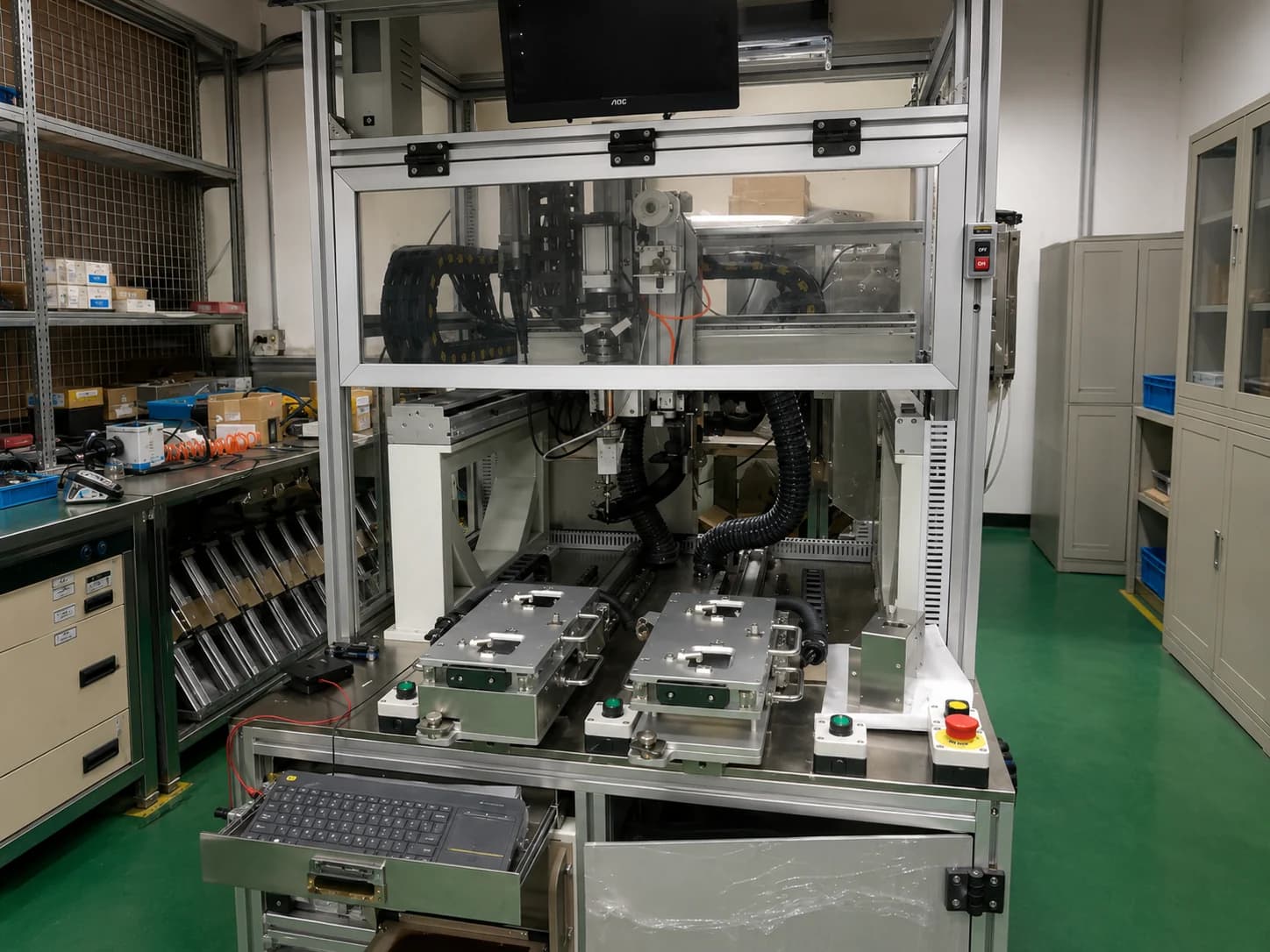 Stepper motor soldering station for automotive instrument cluster equipment