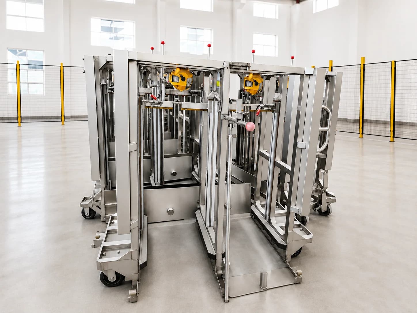Custom material transfer trolley for factory logistics