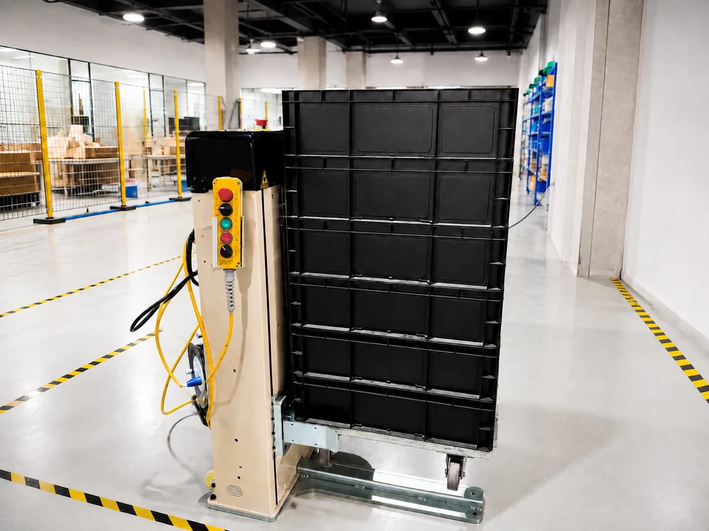 Vertical pallet lift equipment for factory material handling